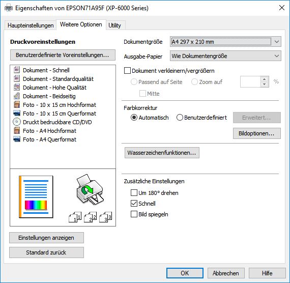 Epson Expression Premium XP-6000 Druckertreiber 2