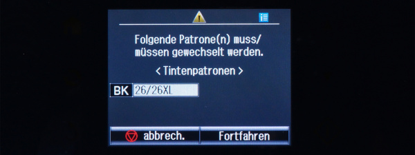 Expression XP-700: Nichts geht mehr, bis man die betreffende Patrone ausgetauscht hat.