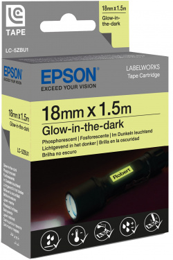 Glow in the Dark: Epson-Labelworks-Band, das bis zu 8 Stunden nachleuchtet.