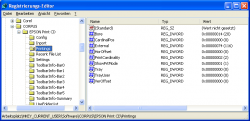 Die Einstellung für den Innendurchmesser werden in der Registry gepeichert (Beispiel für Windows XP)