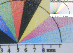 Grafikdruck: Die Mitte des Strahlenkranzes (Bild) kann der Epson nicht ordentlich umsetzen.