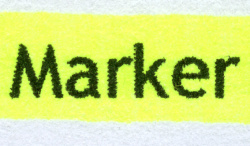 Markertest: Die Tinte des D78 bleibt stabil.