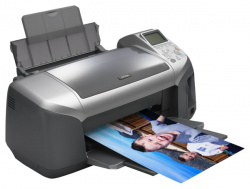 Epson Stylus Photo R300: Der neue R300 druckt nicht nur direkt von Speicherkarte, sondern auch auf CD- oder DVD-Rohlingen.