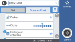 Einstellmöglichkeiten 3/6: Drehen, Dichte und Hintergrund entfernen.