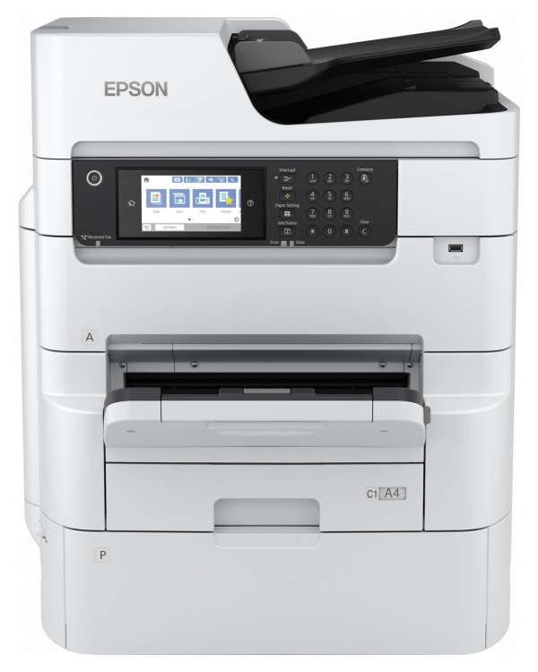 Epson Workforce Pro WF-C879RDWF: Beherbergt Tintenpatronen für 50.000 Farbseiten und hat einen deutlich schnelleren ADF.