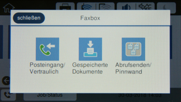 Faxbox: Interner Faxpspeicher.