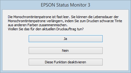 Epson Workforce WF-2660DWF Tintenersatzmodus S/W leer