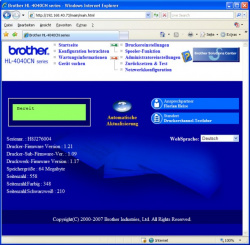Brother HL-4040CN: Webserver.