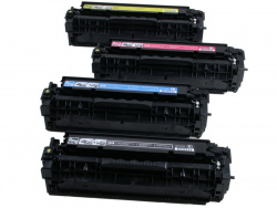 Four toner cartridges: With built in developers and imaging drums.