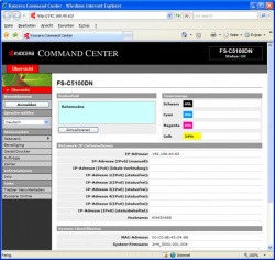 Kyocera FS-C5100DN: Webserver.