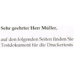 Ricoh Aficio SP C222DN: Qualität beim Tonersparmodus mit normalem Betrachtungsabstand.