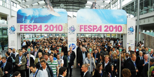 Gut besucht – Die Großformatdruck-Fachmesse Fespa 2010.