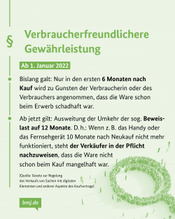 Novellierung zu 2022: "Gesetz zur Regelung des Verkaufs von Sachen mit digitalen Elementen und anderer Aspekte des Kaufvertrags." - Bild vom BMJ