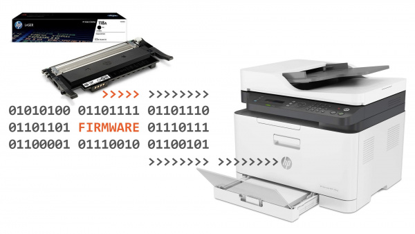Neue Drucker-Firmware: Könnte zukünftig ohne Internet auch über Tonerkartuschen eingespielt werden.