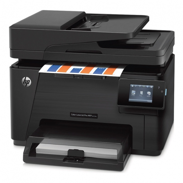 HP Color LJ Pro MFP M177fw: Zusätzlich mit Wlan, Fax, ADF und Touchscreen.