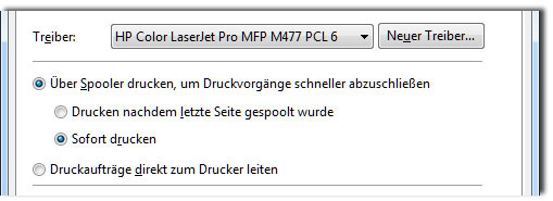 HP Color Laserjet Pro MFP M477fdn Screenshot Treiber Eigenschaften Spooler