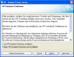 Im Kleingedruckten: HP lässt sich benutzerspezifische Daten zuschicken.