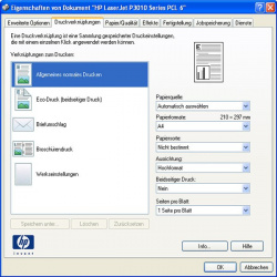 ...und PCL6-Treiber mit gleichem übersichtlichen Layout.