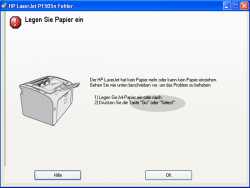 After adding paper: No "GO"- or "Select"-button