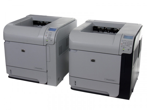 HP Laserjet P4014dn (links) und P4015dn (rechts): Schnelle und solide S/W-Laser, die bis zu 50 Seiten pro Minute bedrucken.