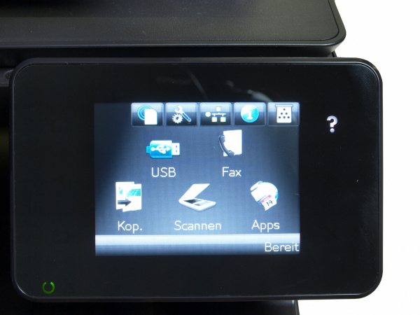 Touchscreen: Die Menüsymbole im oberen Bereich des Display sind sehr klein.