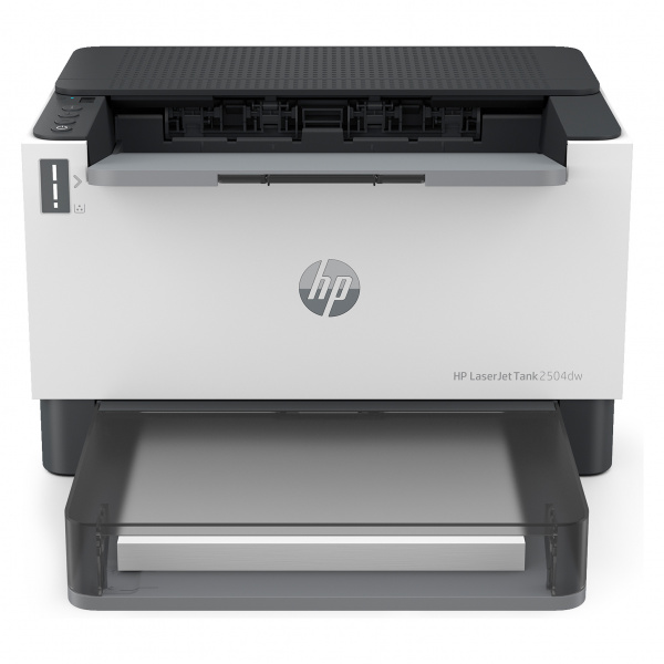 HP Laserjet Tank 2504dw: Duplex-Tonertank-Drucker ohne Scanfunktion.