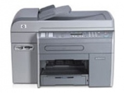 HP Officejet 9100 AIO: 25 ppm Tinten-Multifunktionsgerät mit separaten Tintentanks.