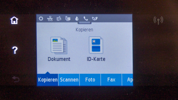 HP OfficeJet Pro 7740 Display: Kopieren.