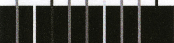 HP Officejet Pro 8000: Graustufendruck mit Farbpatronen, die Farben verlaufen nicht ineinander.