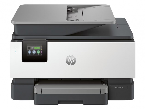 HP Officejet Pro 9120e: Version mit nur einer Papierkassette und Duplex-ADF mit Wendemechanik.