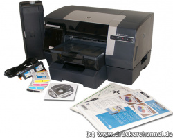 Lieferumfang: Drucker, Duplexeinheit, Druckköpfe, Tintenpatronen (kleine Füllmenge), Treiber, Handbuch und 2. Papierkassette.