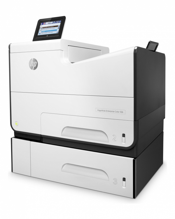 HP Pagewide 556x: Diese Version ist mit einer zweiten Papierkassette und zusätzlich einer Festplatte ausgestattet.