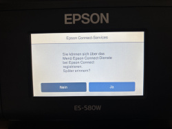 Hinweis auf Epson Connect, jedoch keine Möglichkeit es direkt einzurichten