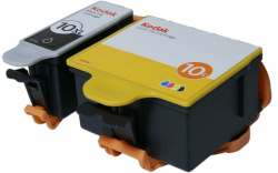 Kodak-Tintenpatronen: Schwarze Patrone 10XL und Farbpatrone 10C.