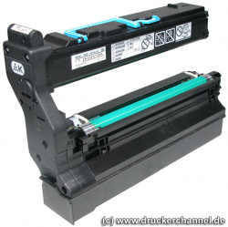 Nur in Kombination: Tonerkartuschen (oben) sind fest mit den Bildtrommeln (unten) verschraubt.