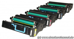 5450: Die Tonerkartuschen sind über einen Steg mit den Bildtrommeln verbunden.