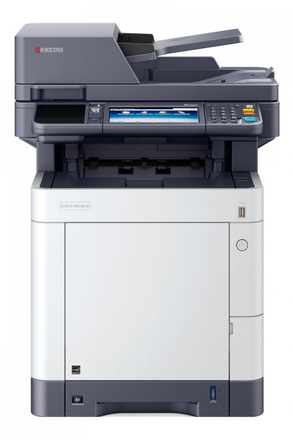 Kyocera Ecosys M6230cidn: Multifunktionsdrucker (ohne Fax) mit 30-ppm-Druckwerk und 75-Blatt Duplex-ADF mit Wendeautomatik.