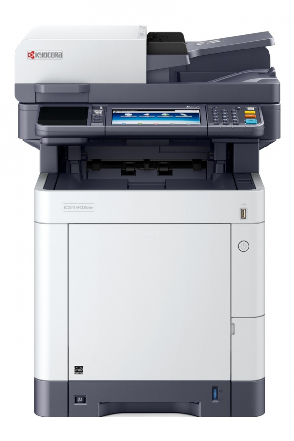 Kyocera Ecosys M6235cidn: Multifunktionsdrucker (ohne Fax) mit 35-ppm-Druckwerk und 100-Blatt Dual-Duplex-ADF.