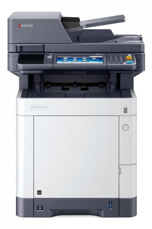 Kyocera Ecosys M6630cidn: Multifunktionsdrucker mit 30-ppm-Druckwerk und 75-Blatt Duplex-ADF mit Wendeautomatik.
