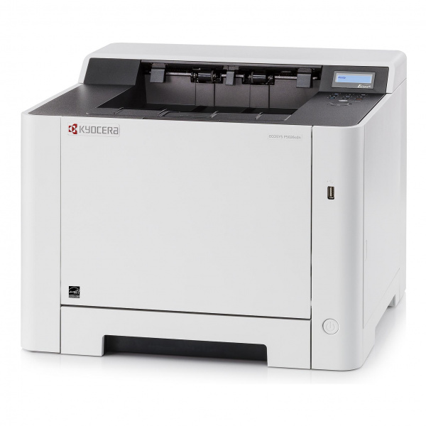 Kyocera Ecosys P5026cdn: Das 26-ipm-Modell ist technisch baugleich, kommt jedoch mit größeren Tonerkartuschen daher. Auch als P5026cdw mit Wlan erhältlich.