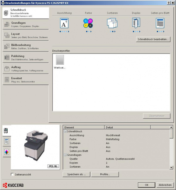 Dokumentenprofile: Auf der ersten Registerkarte lassen sich Profile für häufig genutzte Dokumenteneigenschaften anlegen.