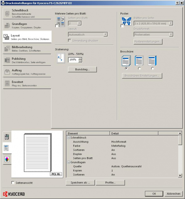 Layout: Hier sind Effekte wie Poster, Broschüren und Handouts vertreten.