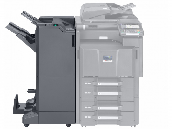 Produktionssystem: Der 4.000-Blatt-Finisher ist ein echtes Arbeitstier mit zwei Ablagen für große Druckaufträge.