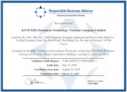 Kyocera - Technology Vietnam Company Limited - Platin Zertifikat - RBA 07/2025-03/2026