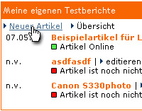 Leserartikel screenshot neuer Artikel