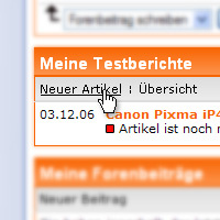 Leserartikel Screenshot Neuer Artikel Version 12/2006