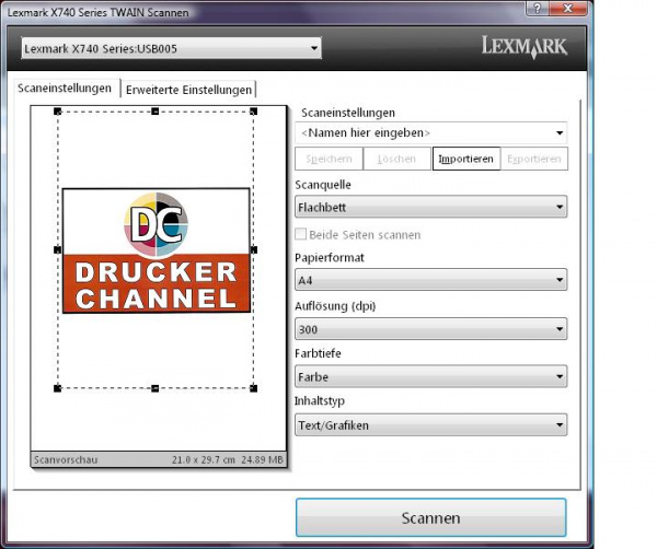 Scannertreiber: Lexmark X748de.