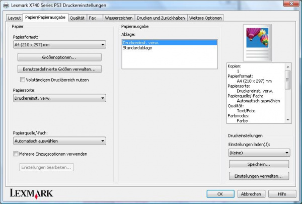Druckmedien: Hier ist das Papiermanagement untergebracht.