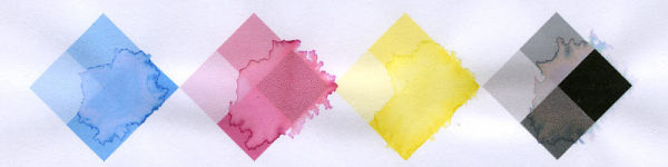 HP Deskjet D2660: Durch den Einsatz von Dye-Tinte löst der Wassertropfen die Tinte aus dem Papier.