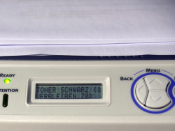 ...oder den Resttoner in Prozent an.
